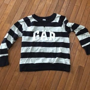 GAP crew neck sweatshirt with distressed lettering
